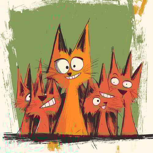 Whimsical Coyote Cartoon: Sneaky Fun