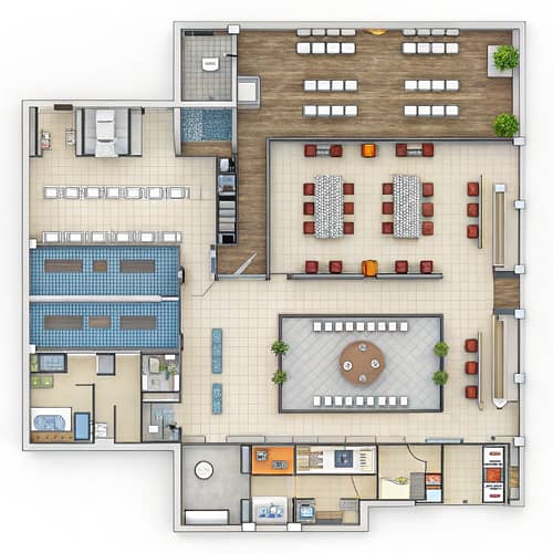 Spacious Clinical Laboratory Floor Plan Design