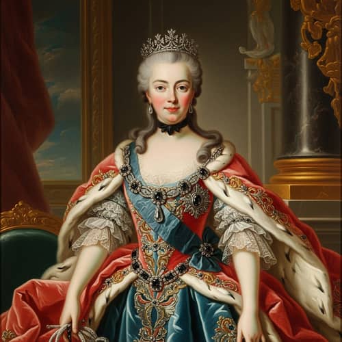 18th Century Female Figure Portrait - Imperial Elegance