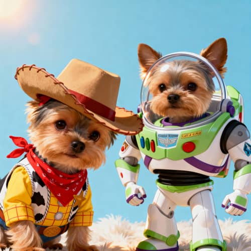 Toy Story Dog Costumes Featuring Woody & Buzz Toy Story Dog Costumes Featuring Woody & Buzz