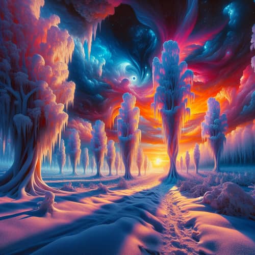 Surreal Winter Landscape at Dawn | Dreamlike Features