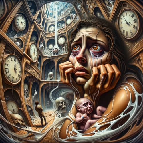 Surrealistic Portrait of Woman Battling Addiction | Dali-Inspired Photography