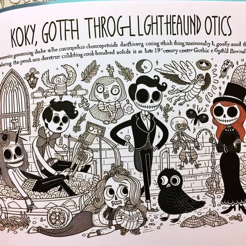 Whimsical Coloring Book Page: Death Through Light-hearted Optics