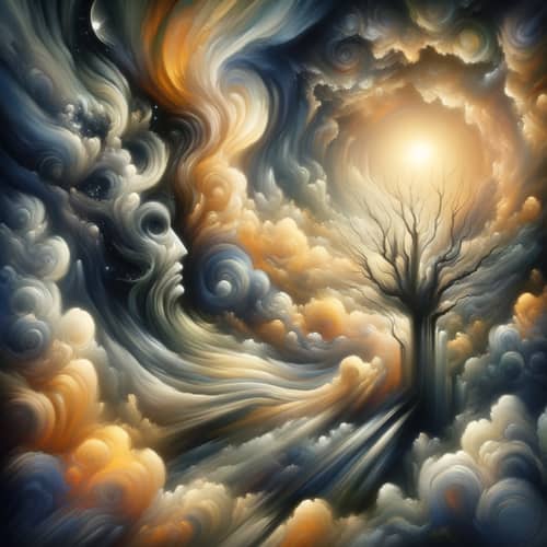 Poetic and Ethereal Representation of Death - Surrealistic Oil Painting
