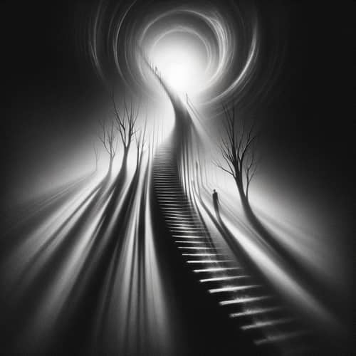 Surrealistic Descent into the Abyss of Death Artwork