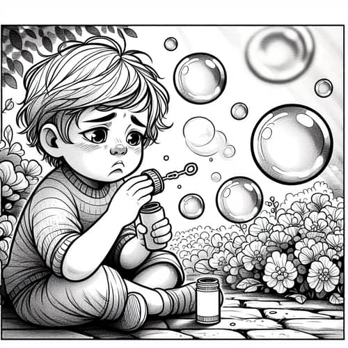 Child Blowing Soap Bubbles: A Scene of Childhood Innocence