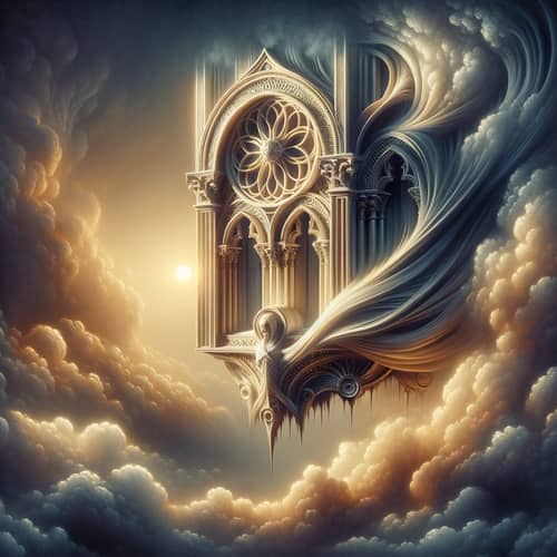 Tranquil Serenity: Symbolic Art with Dreamlike Lighting