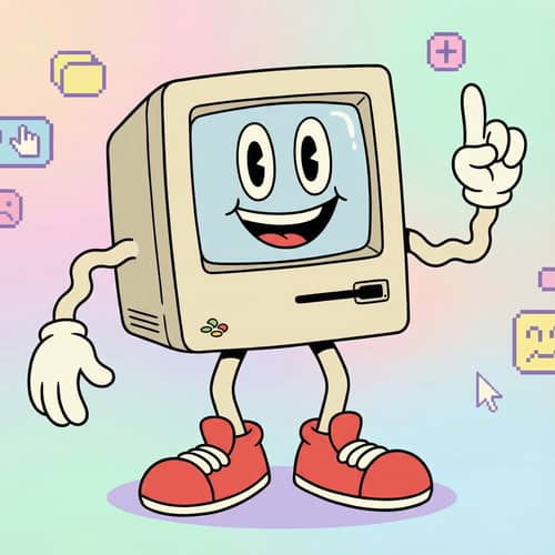 Friendly Animated Computer with Arms and Legs Friendly Animated Computer with Arms and Legs
