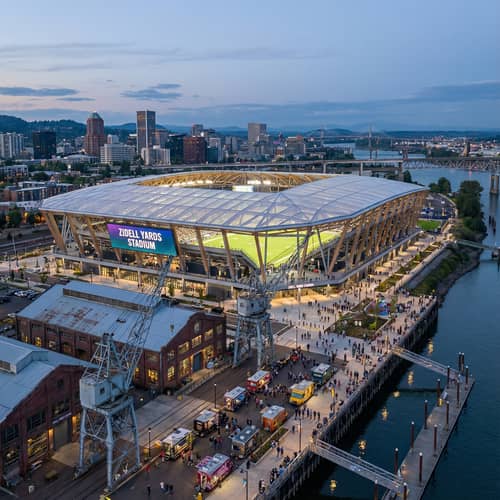 Modern Football Stadium at Zidell Yards Modern Football Stadium at Zidell Yards