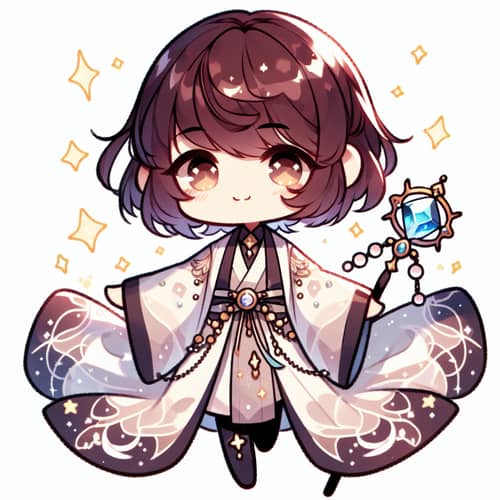 Lauriel Chibi Character | Magical Robe & Staff