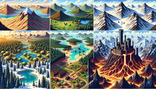 Enchanting Pixel Art Landscape for Adventure Game Level Selector