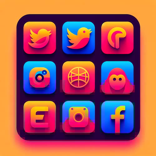 Modern Android App Icons for Twitter, Facebook & More