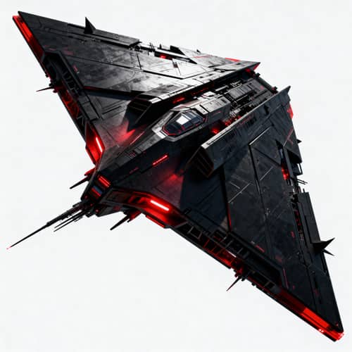 Big Black and Red Triangular Spaceship Design Big Black and Red Triangular Spaceship Design