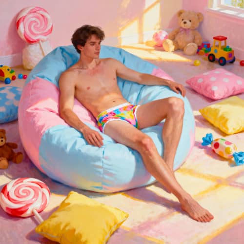 Whimsical Surreal Adult Model Illustration