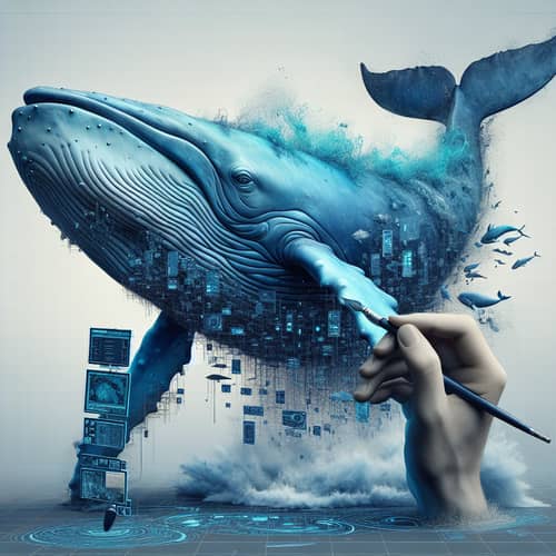 Blue Whales in Artistic Action: Digital Rendering