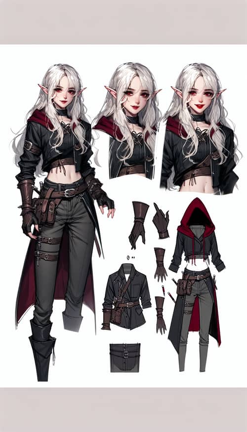 Mischievous Half-Elf Rogue Teen - Northern Asian Descent