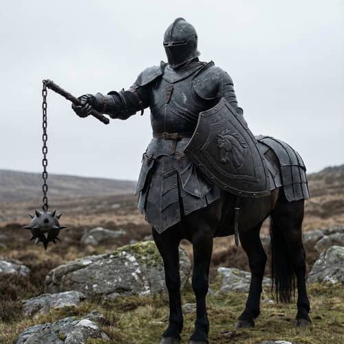 Fierce Centaur in Black Platemail Armor Fierce Centaur in Black Platemail Armor