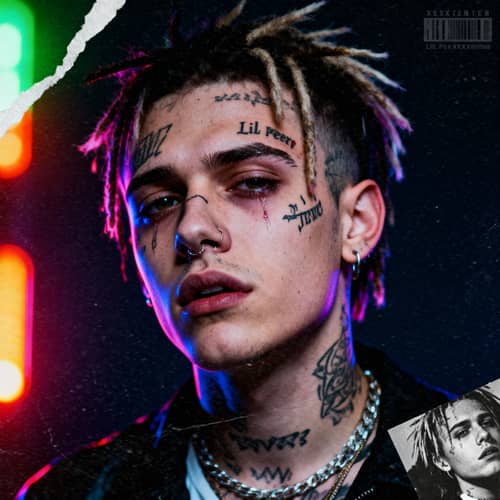 Emo-Rap Style Portrait Album Cover Art
