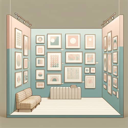 Artistic Display Wall with Pastel Frames | Gallery
