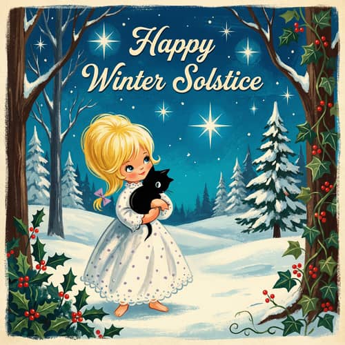 Beautiful Witch in Winter Forest Art