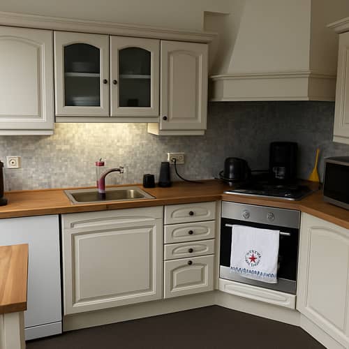 Modern Kitchen Design with Dishwasher and Wooden Countertop