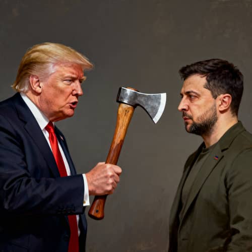 Trump Presents Tomahawk Hatchet to Zelensky Trump Presents Tomahawk Hatchet to Zelensky