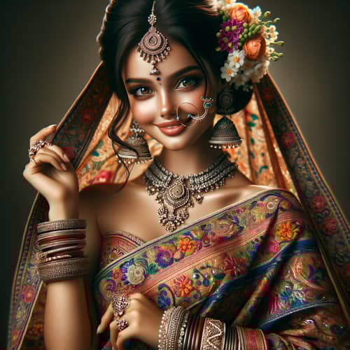 Traditional Indian Sari: Vibrant Colors & Intricate Embroidery