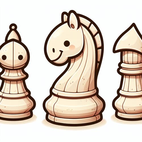 Cartoon Chess Knight Characters for Children's Drawing Book