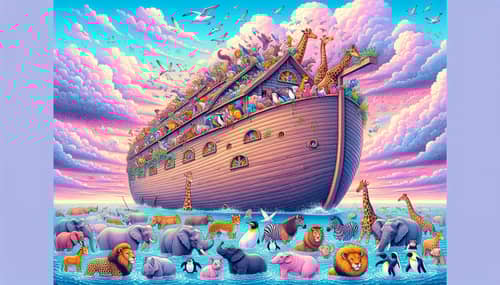 Whimsical Noah's Ark Illustration for Kids
