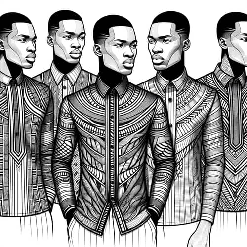 African-Inspired Men's Shirt Designs Featuring Diverse Models