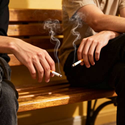 Cigarette Smoking Duo: Capturing the Moment