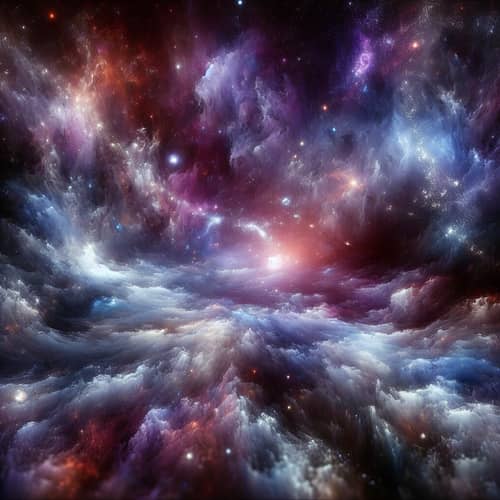 Cosmic Universe Abstract Art: Violets, Blues, Whites