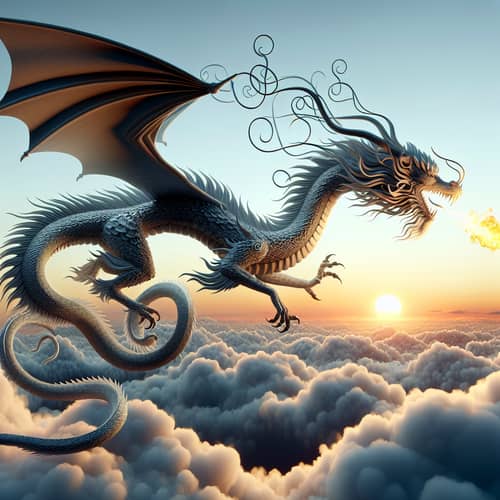 Majestic Dragon Soaring Through the Skies