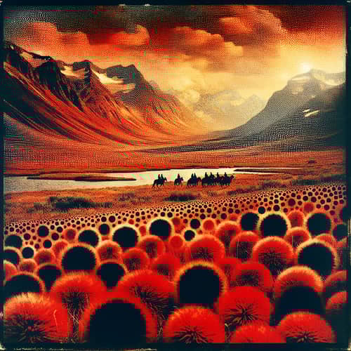 Caucasian Energy Abstract Art | Eurasia Knitted Fur Dots
