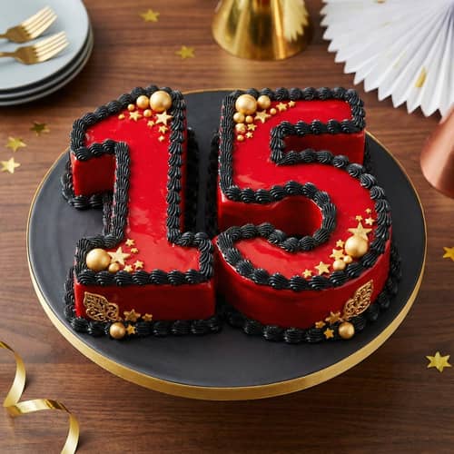 Stunning Number 15 Birthday Cake Design Stunning Number 15 Birthday Cake Design
