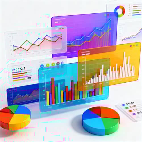 Vibrant Abstract Statistical Graphs and Charts