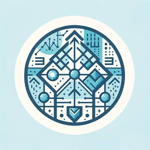 Project Management & Task Delegation Logo | Geometric Shapes in Soothing Blues