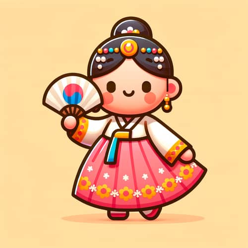 Cute 3D Korean Culture Character Illustration