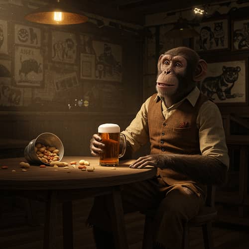 Drunk Monkey Enjoying Beer: Fun and Humor