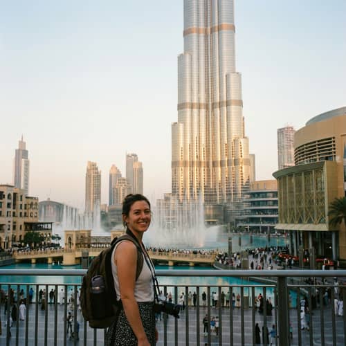 Person Standing in Front of Burj Khalifa - AI Image Person Standing in Front of Burj Khalifa - AI Image