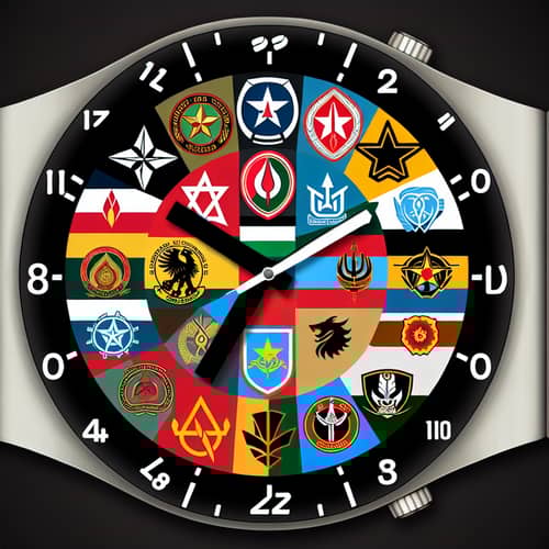 Military Battalion Logos Watch Face for Unique Time Display