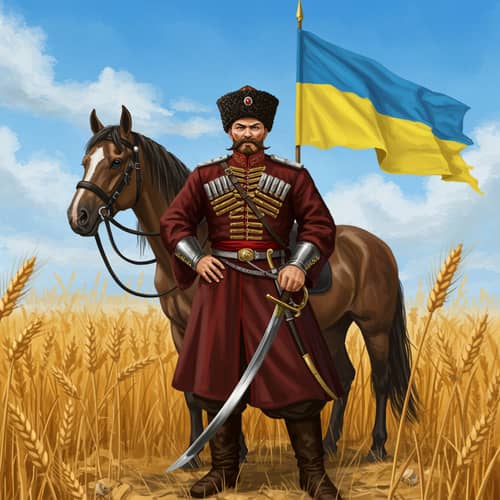 Epic Image of Ukrainian Cossack Character