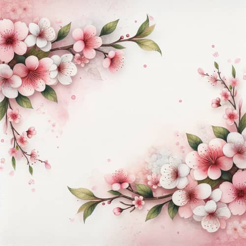 Watercolor Cherry Blossom Background Design