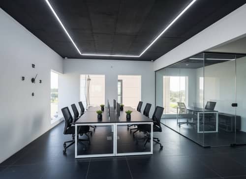 Minimalist Office Design: Matte Black & White Style