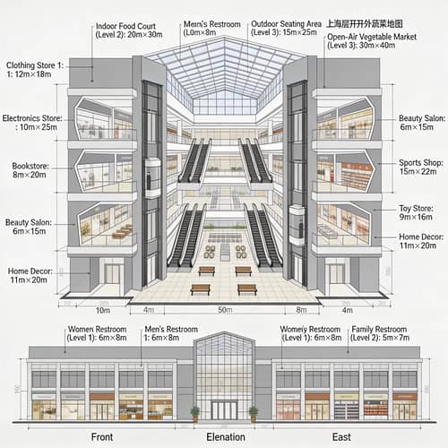 Modern Shopping Mall Floorplan Design