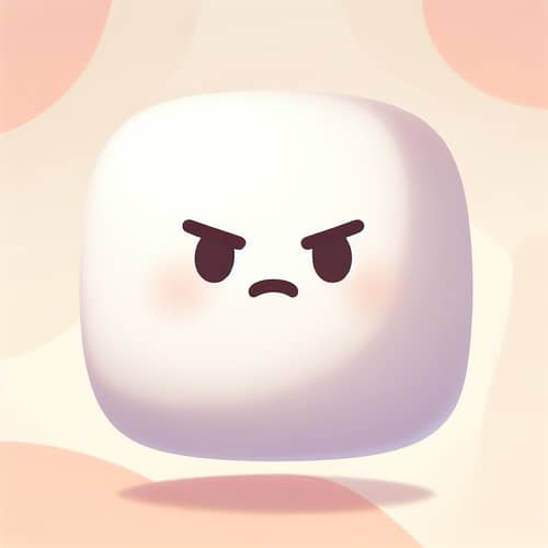 Angry Marshmello: Unique Character in Pastel Environment