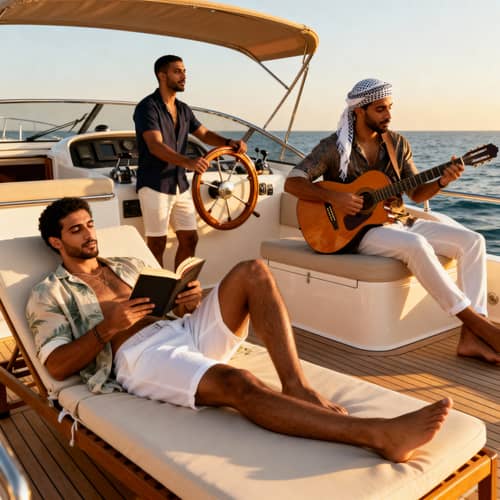 Stylish North African Models on a Luxury Yacht