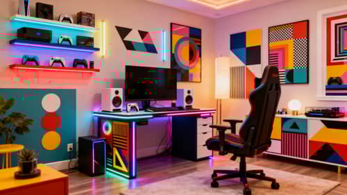 Beautiful Memphis Gaming Room Interior Design