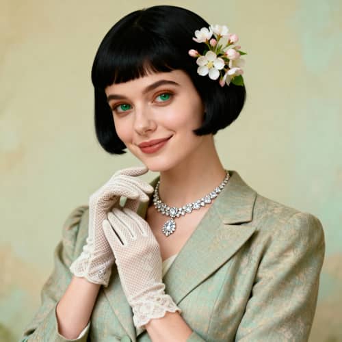 Brave & Sweet Vintage Dress with Black Hair Extensions