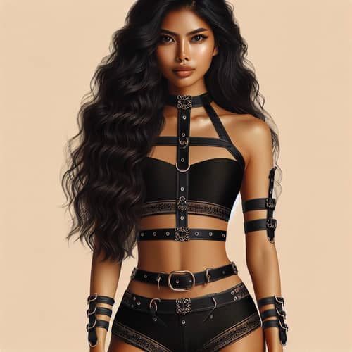 Fashionable Black Two-Piece Beach Suit for Women